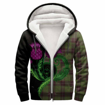 Raeside Tartan Sherpa Hoodie Traditional Scottish Thistle