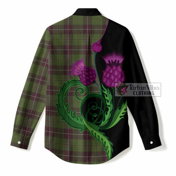 Raeside Tartan Women Casual Shirt Traditional Scottish Thistle