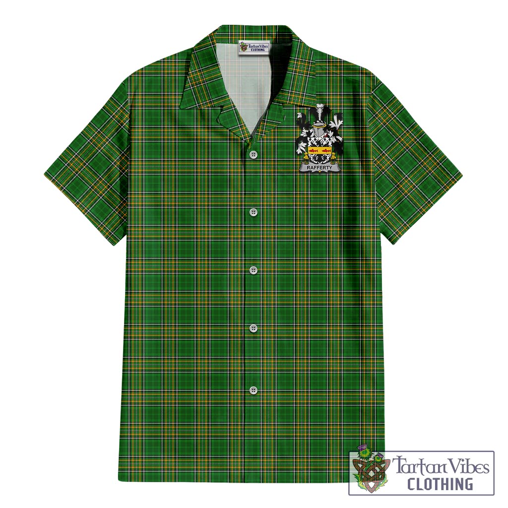 Rafferty Irish Clan Tartan Hawaiian Shirt with Coat of Arms - Tartan Vibes Clothing