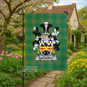 Rafferty Irish Clan Tartan Garden Flag with Coat of Arms