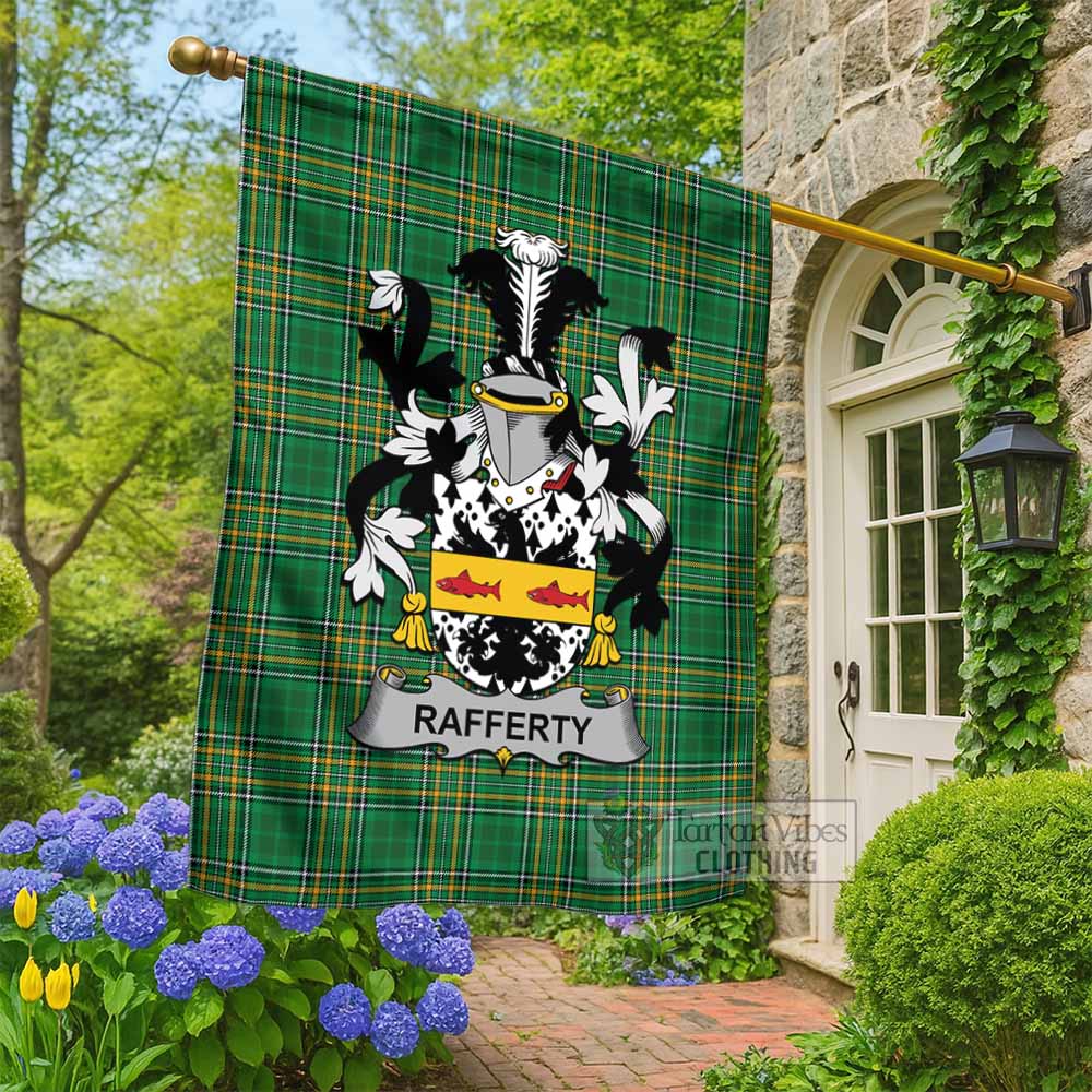 Rafferty Irish Clan Tartan Flag with Coat of Arms