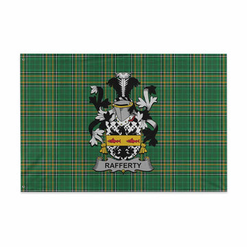 Rafferty Irish Clan Tartan House Flag with Coat of Arms
