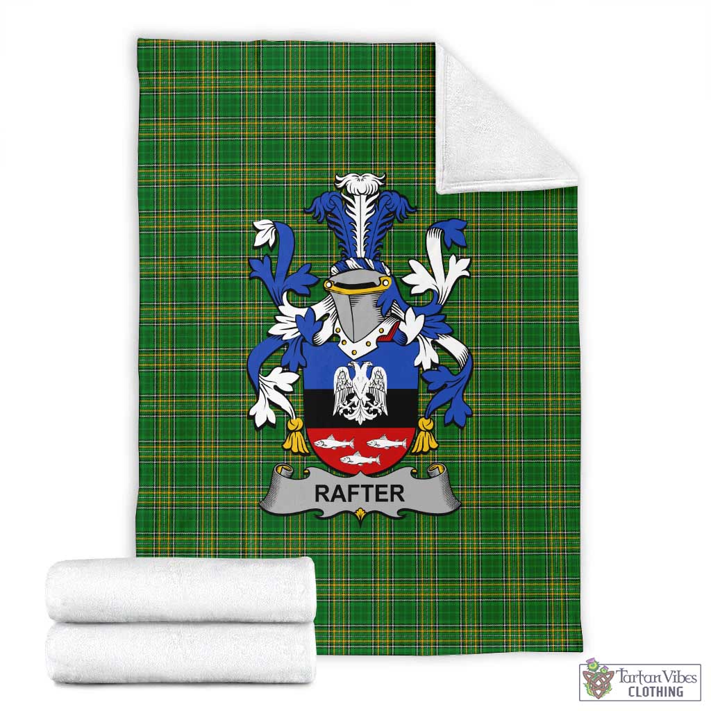 Rafter Irish Clan Tartan Blanket with Coat of Arms X-Large 59 x 79 inches 150 x 200 cm - Tartan Vibes Clothing