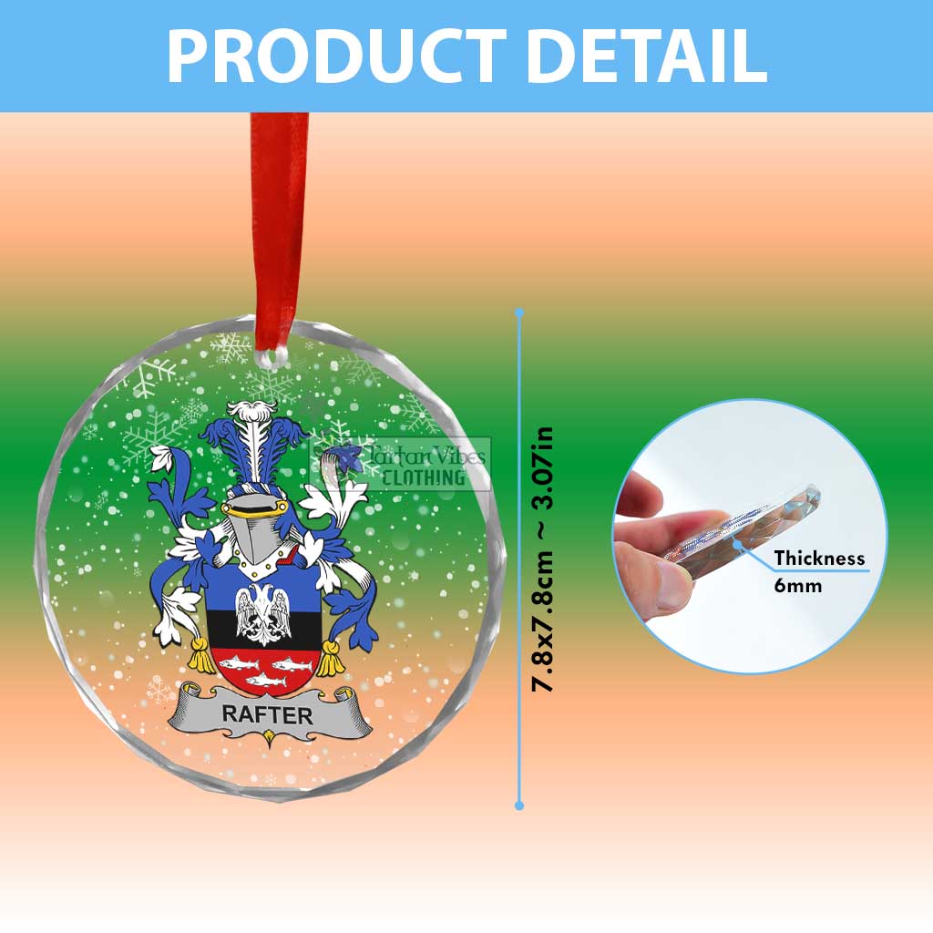 Tartan Vibes Clothing Rafter Irish Clan Christmas Glass Ornament with Coat of Arms