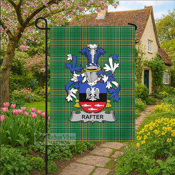 Rafter Irish Clan Tartan Garden Flag with Coat of Arms