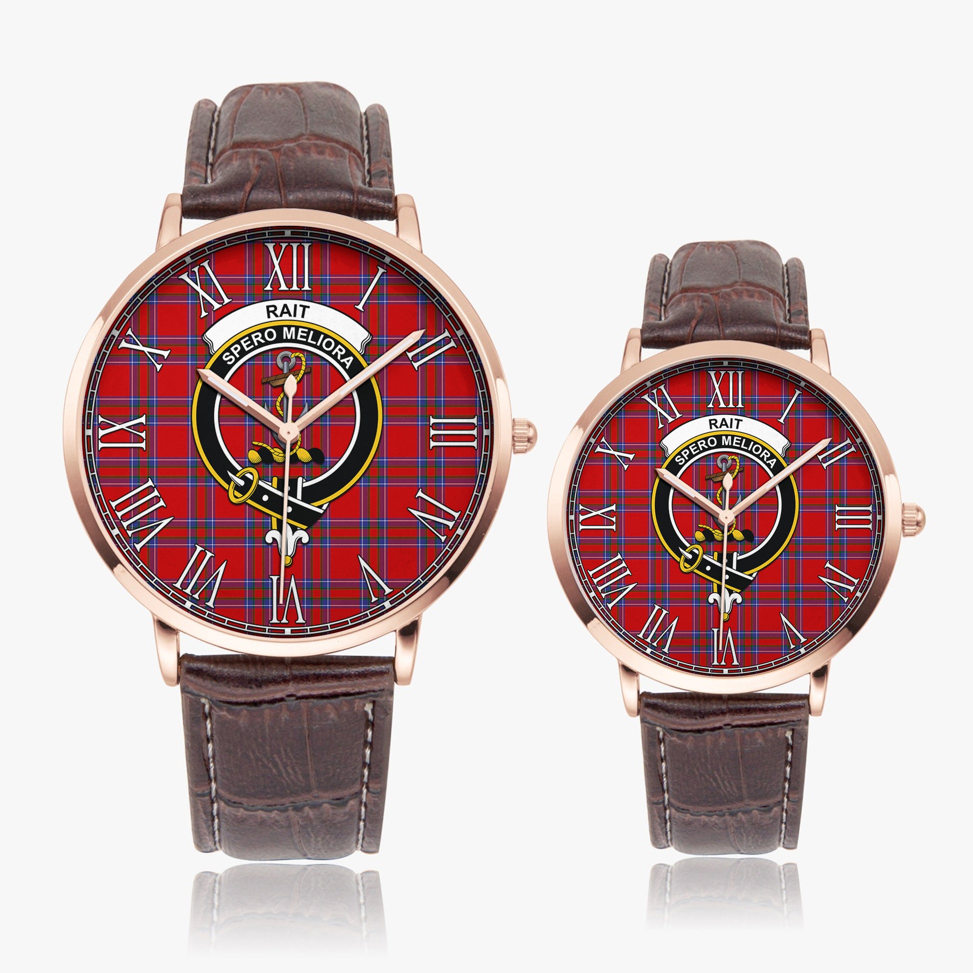 Rait Tartan Family Crest Leather Strap Quartz Watch - Tartanvibesclothing