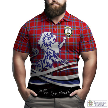 Rait Tartan Polo Shirt with Alba Gu Brath Regal Lion Emblem