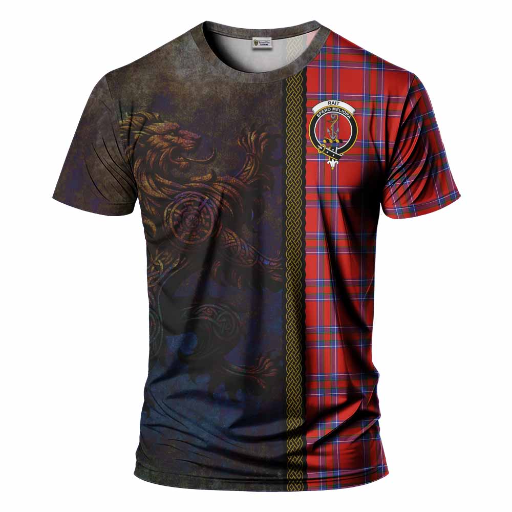 Tartan Vibes Clothing Rait Tartan Family Crest T-Shirt Alba Gu Brath Be Brave Lion Ancient Style