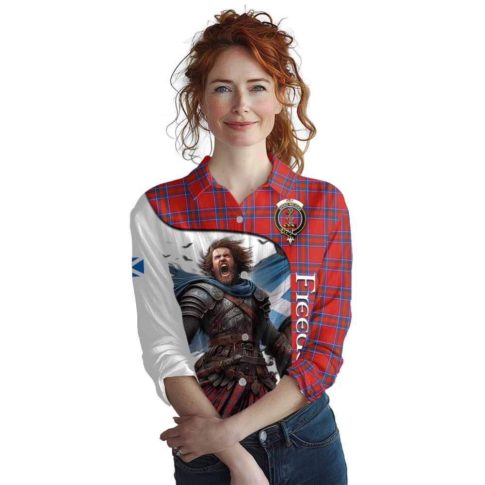 Tartan Vibes Clothing Rait Crest Tartan Women's Casual Shirt Inspired by the Freedom of Scottish Warrior