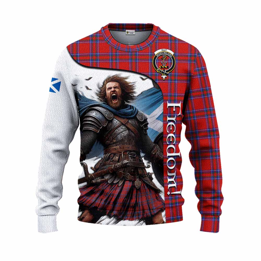 Rait Crest Tartan Knitted Sweater Inspired by the Freedom of Scottish Warrior Unisex - Tartan Vibes Clothing