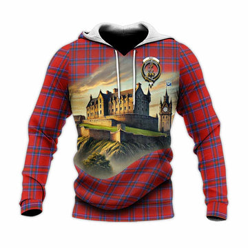 Rait Tartan Family Crest Knitted Hoodie with Scottish Ancient Castle Style