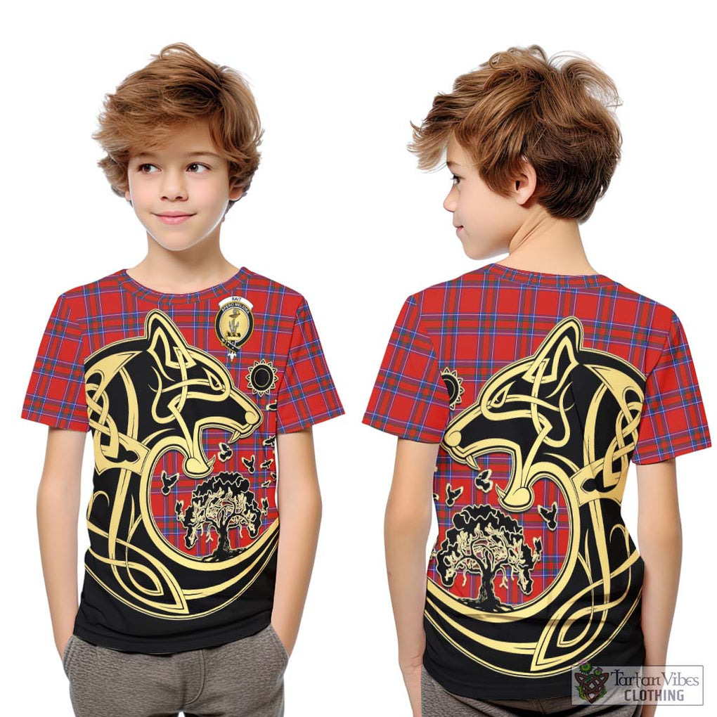 Rait Tartan Kid T-Shirt with Family Crest Celtic Wolf Style Youth XL Size14 - Tartan Vibes Clothing