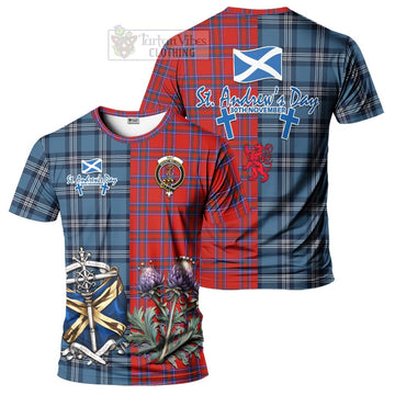 Tartan Vibes Clothing Rait Tartan T-Shirt Happy St. Andrew's Day Half Tartan Style