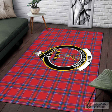 Tartan Vibes Clothing Rait Tartan Area Rug with Family Crest