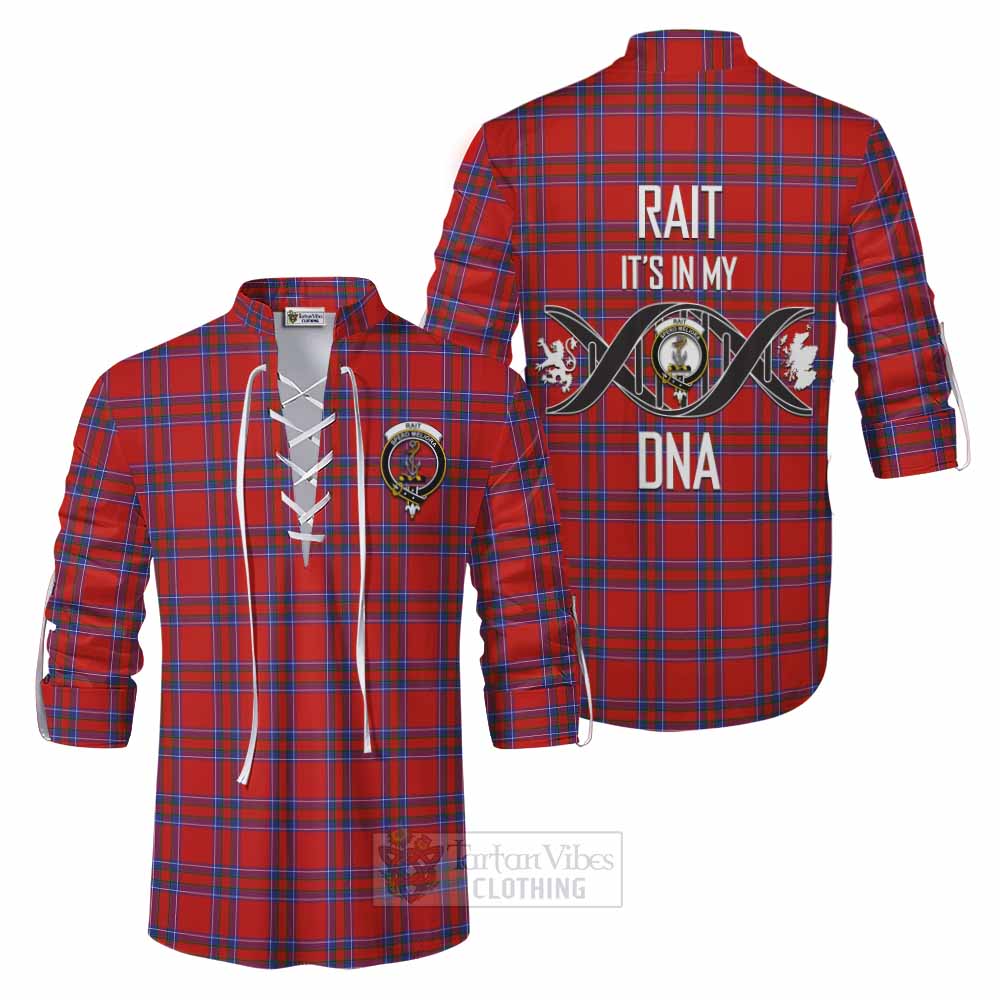 Tartan Vibes Clothing Rait Tartan Ghillie Kilt Shirt with Family Crest DNA In Me Style