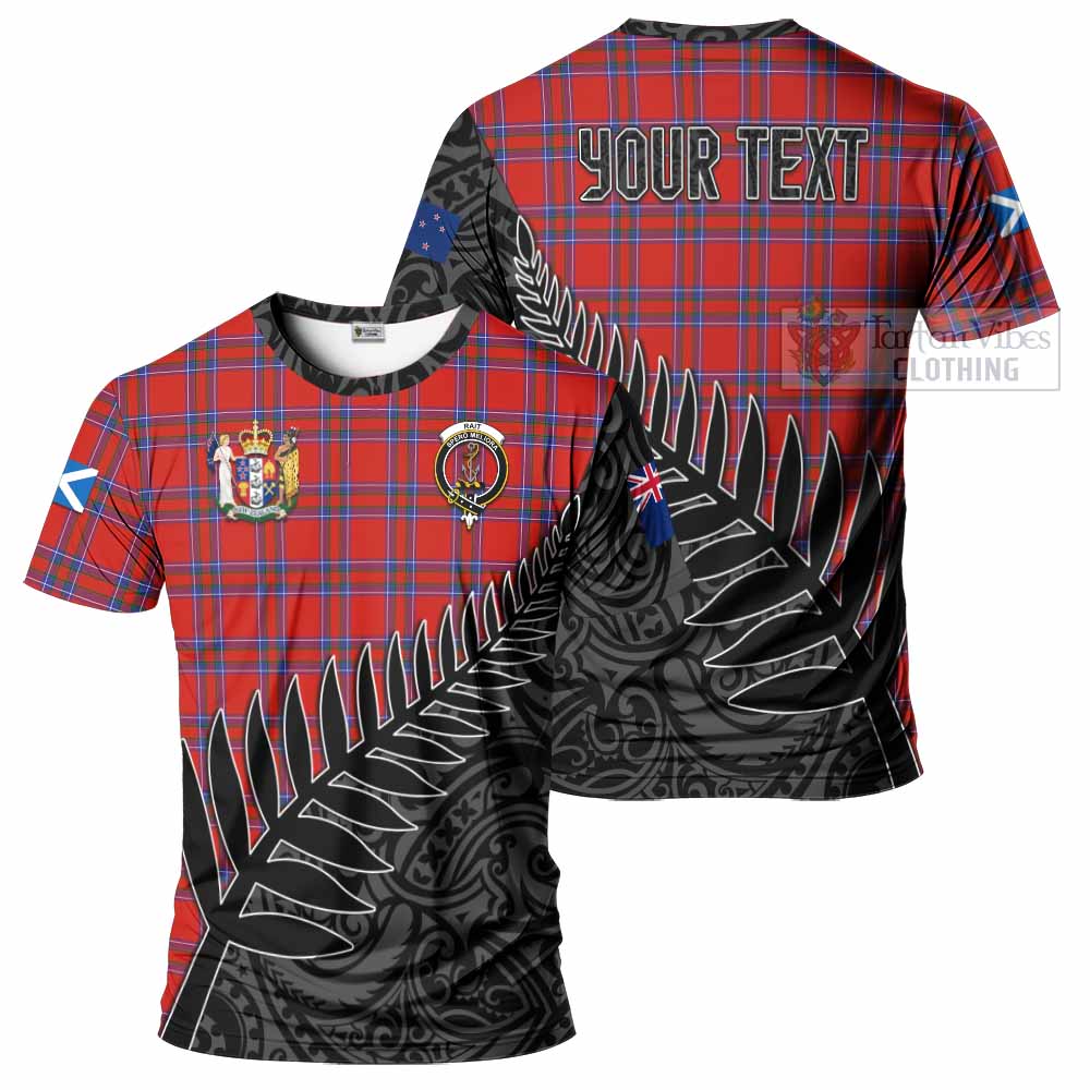 Tartan Vibes Clothing Rait Crest Tartan T-Shirt with New Zealand Silver Fern Half Style