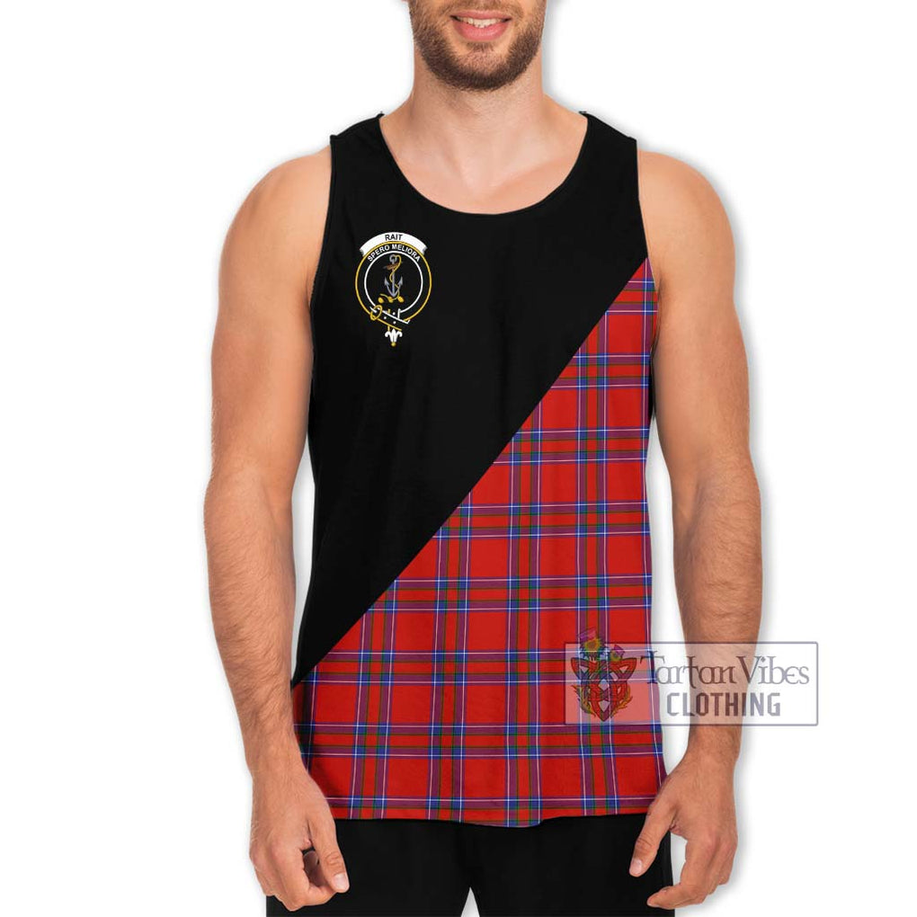 Rait Tartan Men's Tank Top with Family Crest and Military Logo Style Men - Tartanvibesclothing Shop
