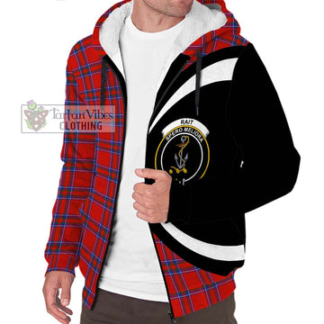 Rait Tartan Sherpa Hoodie with Family Crest Circle Style