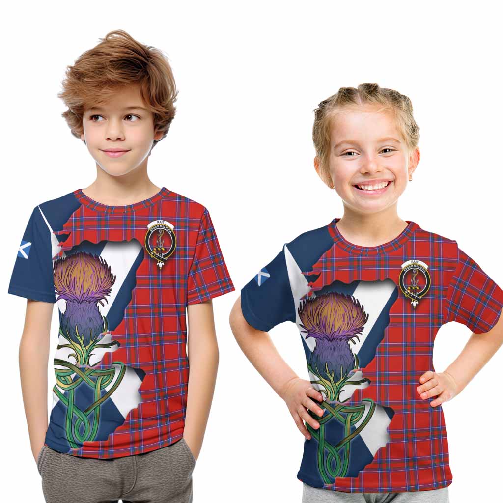 Tartan Vibes Clothing Rait Tartan Family Crest Kid T-Shirt Scottish Thistle Celtic Inspired