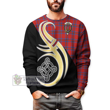 Rait Tartan Sweatshirt with Family Crest and Celtic Symbol Style Unisex - Tartan Vibes Clothing