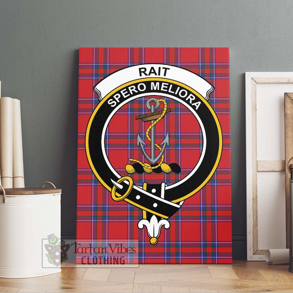 Rait Tartan Canvas Print Wall Art with Family Crest Without Frame - Tartan Vibes Clothing