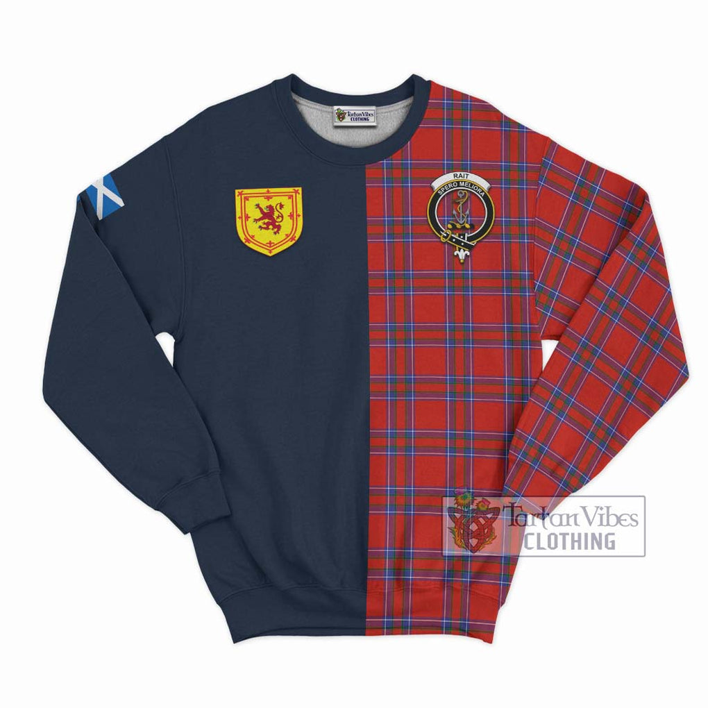 Tartan Vibes Clothing Rait Tartan Sweatshirt with Scottish Lion Royal Arm Half Style