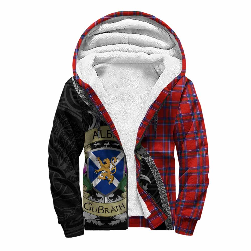 Tartan Vibes Clothing Rait Tartan Family Crest Sherpa Hoodie Lion Rampant Royal Thistle Shield Celtic Inspired