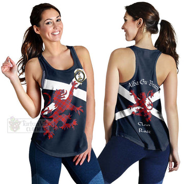 Tartan Vibes Clothing Rait Tartan Lion Rampant Women's Racerback Tanks – Proudly Display Your Heritage with Alba Gu Brath and Clan Name