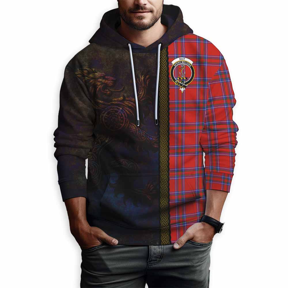 Tartan Vibes Clothing Rait Tartan Family Crest Hoodie Alba Gu Brath Be Brave Lion Ancient Style