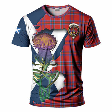 Tartan Vibes Clothing Rait Tartan Family Crest T-Shirt Scottish Thistle Celtic Inspired