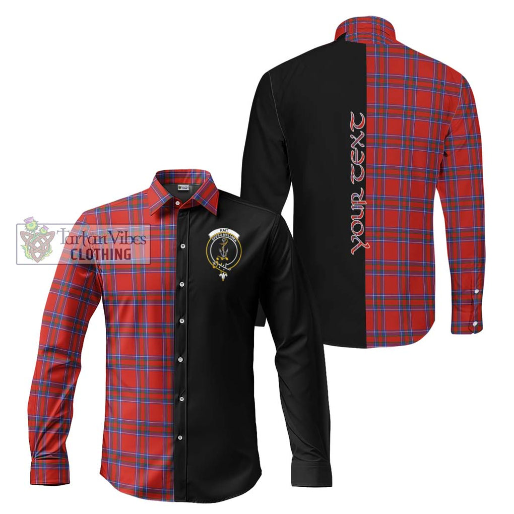 Rait Tartan Long Sleeve Button Shirt with Family Crest and Half Of Me Style Men's Shirt S - Tartanvibesclothing Shop
