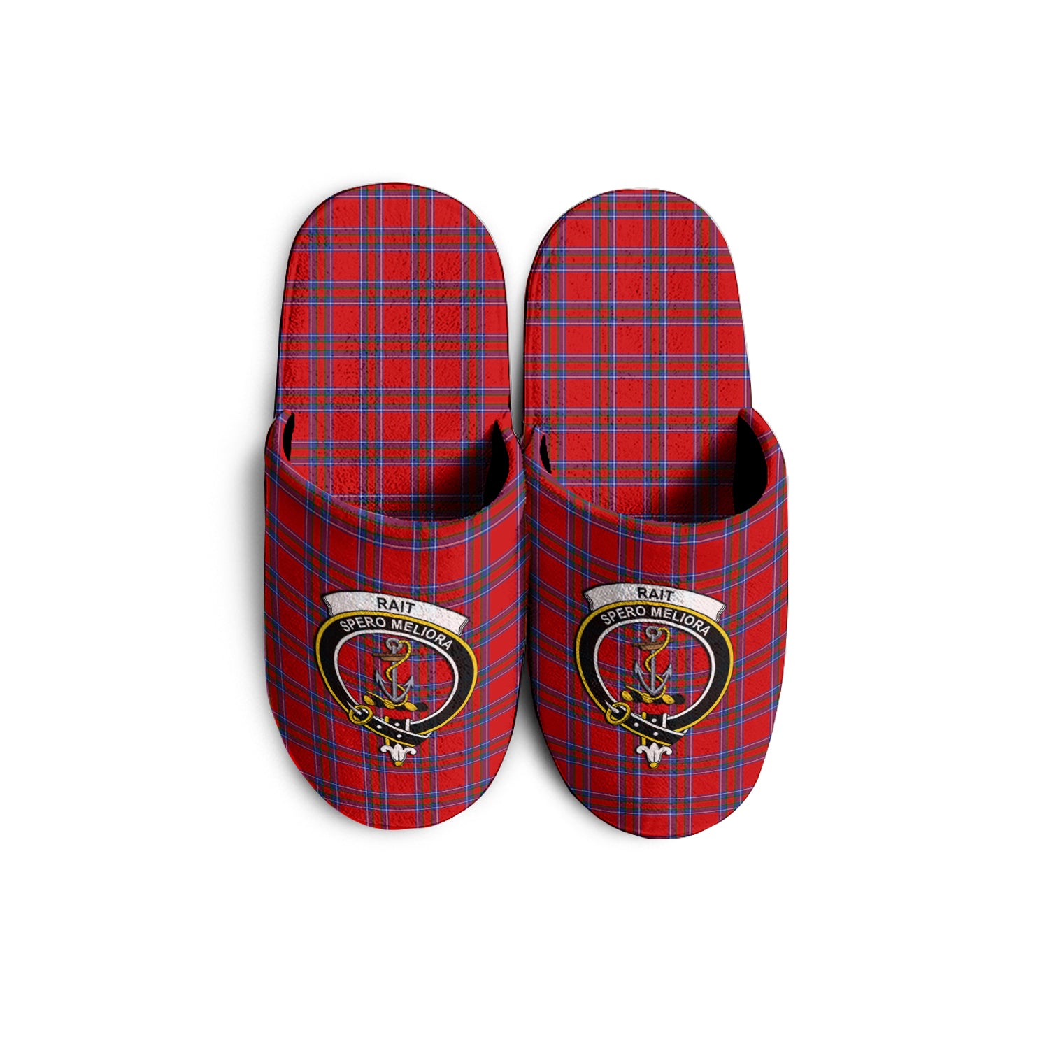 Rait Tartan Home Slippers with Family Crest - Tartanvibesclothing Shop