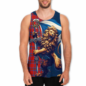 Tartan Vibes Clothing Rait Tartan Family Crest Men's Tank Top with Scottish Majestic Lion