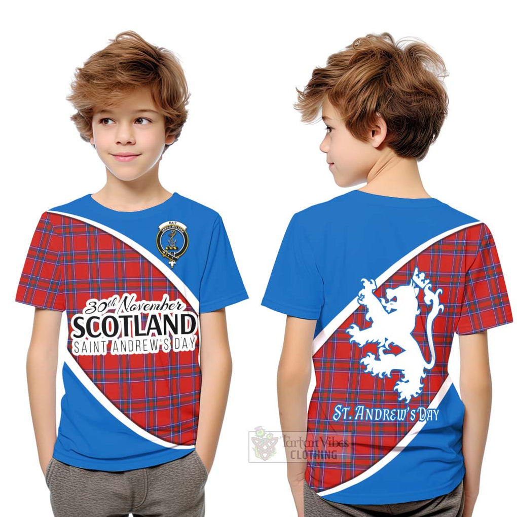 Tartan Vibes Clothing Rait Family Crest Tartan Kid T-Shirt Celebrate Saint Andrew's Day in Style
