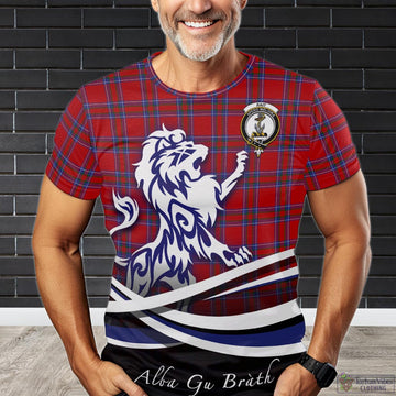 Rait Tartan T-Shirt with Alba Gu Brath Regal Lion Emblem