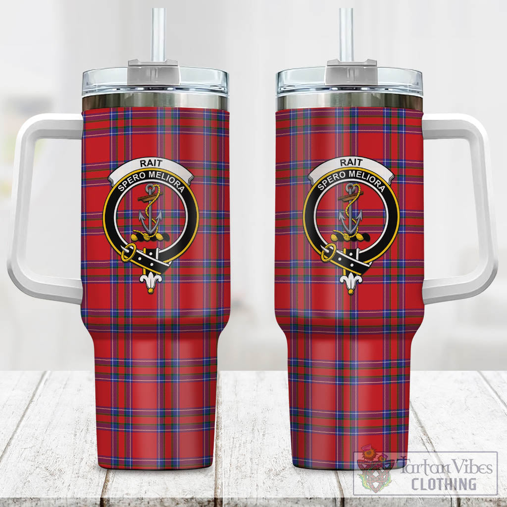 Tartan Vibes Clothing Rait Tartan and Family Crest Tumbler with Handle