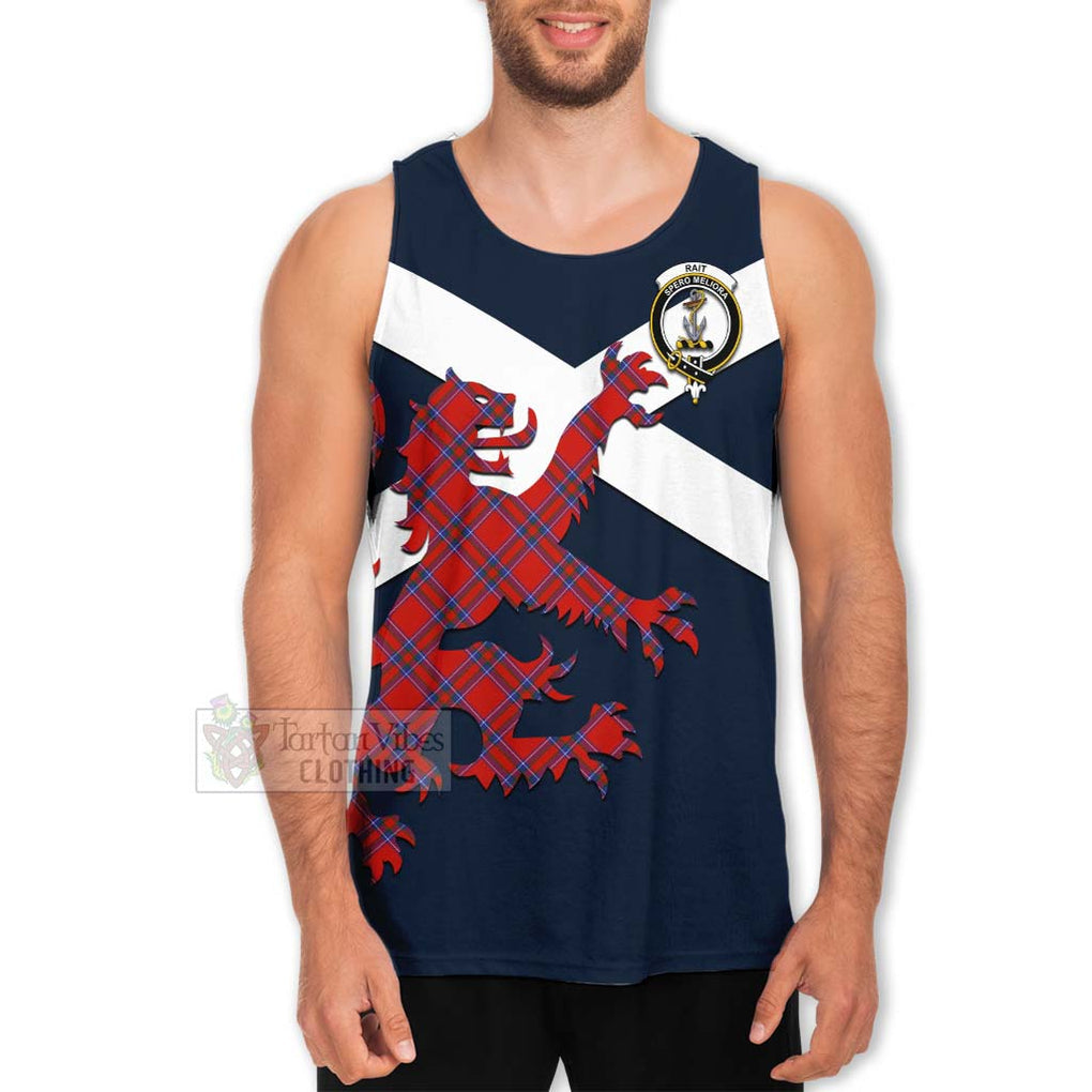 Tartan Vibes Clothing Rait Tartan Lion Rampant Men's Tank Top – Proudly Display Your Heritage with Alba Gu Brath and Clan Name