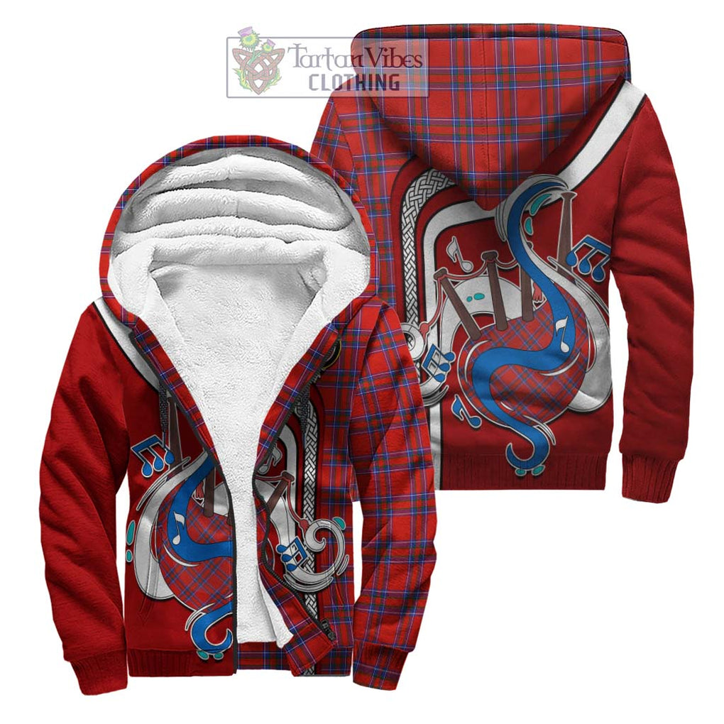 Rait Tartan Sherpa Hoodie with Epic Bagpipe Style Unisex S - Tartanvibesclothing Shop
