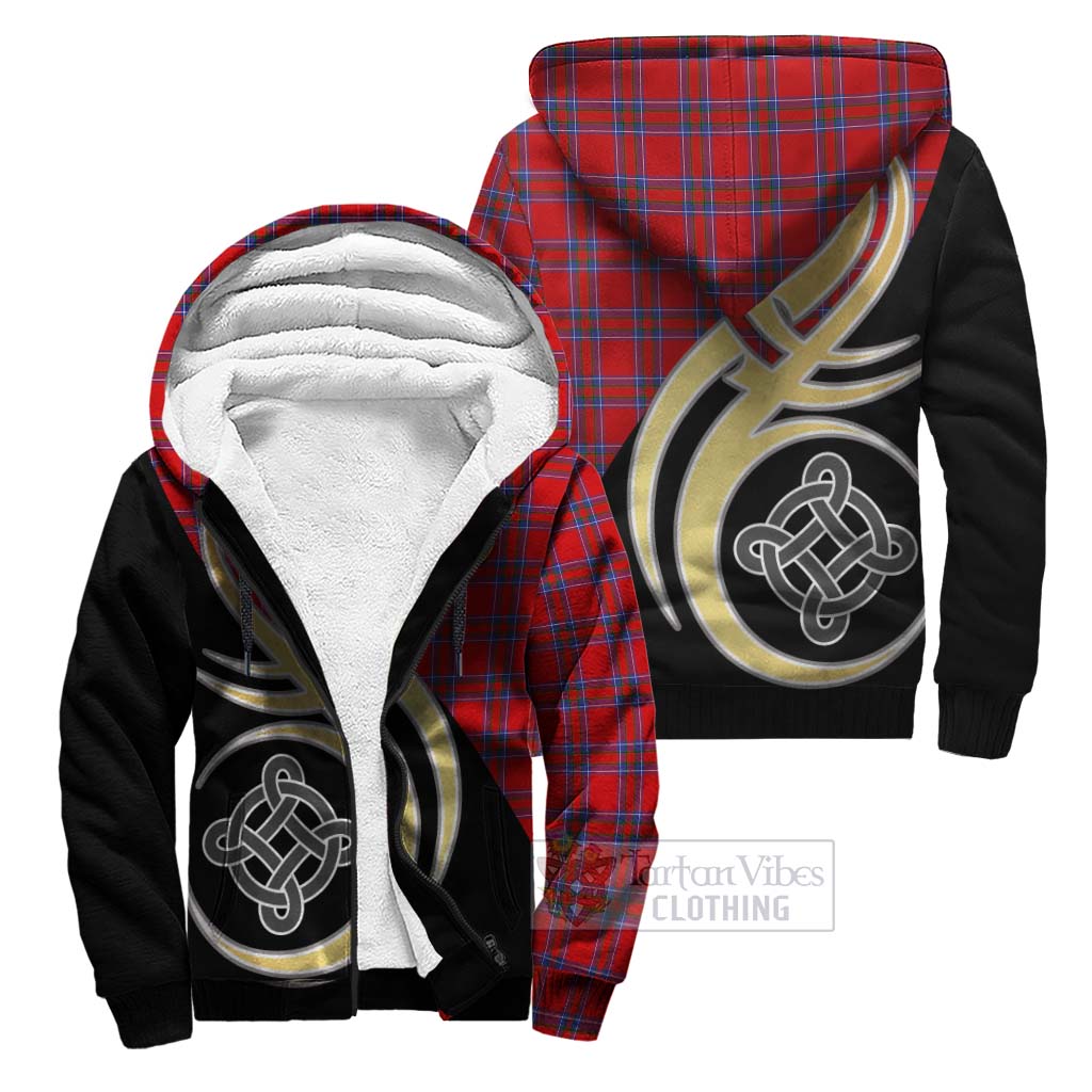 Rait Tartan Sherpa Hoodie with Family Crest and Celtic Symbol Style Unisex S - Tartan Vibes Clothing