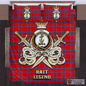Rait Tartan Bedding Set with Clan Crest and the Golden Sword of Courageous Legacy