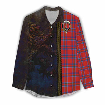 Rait Tartan Family Crest Women's Casual Shirt Alba Gu Brath Be Brave Lion Ancient Style