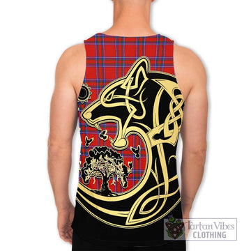 Rait Tartan Men's Tank Top with Family Crest Celtic Wolf Style - Tartan Vibes Clothing