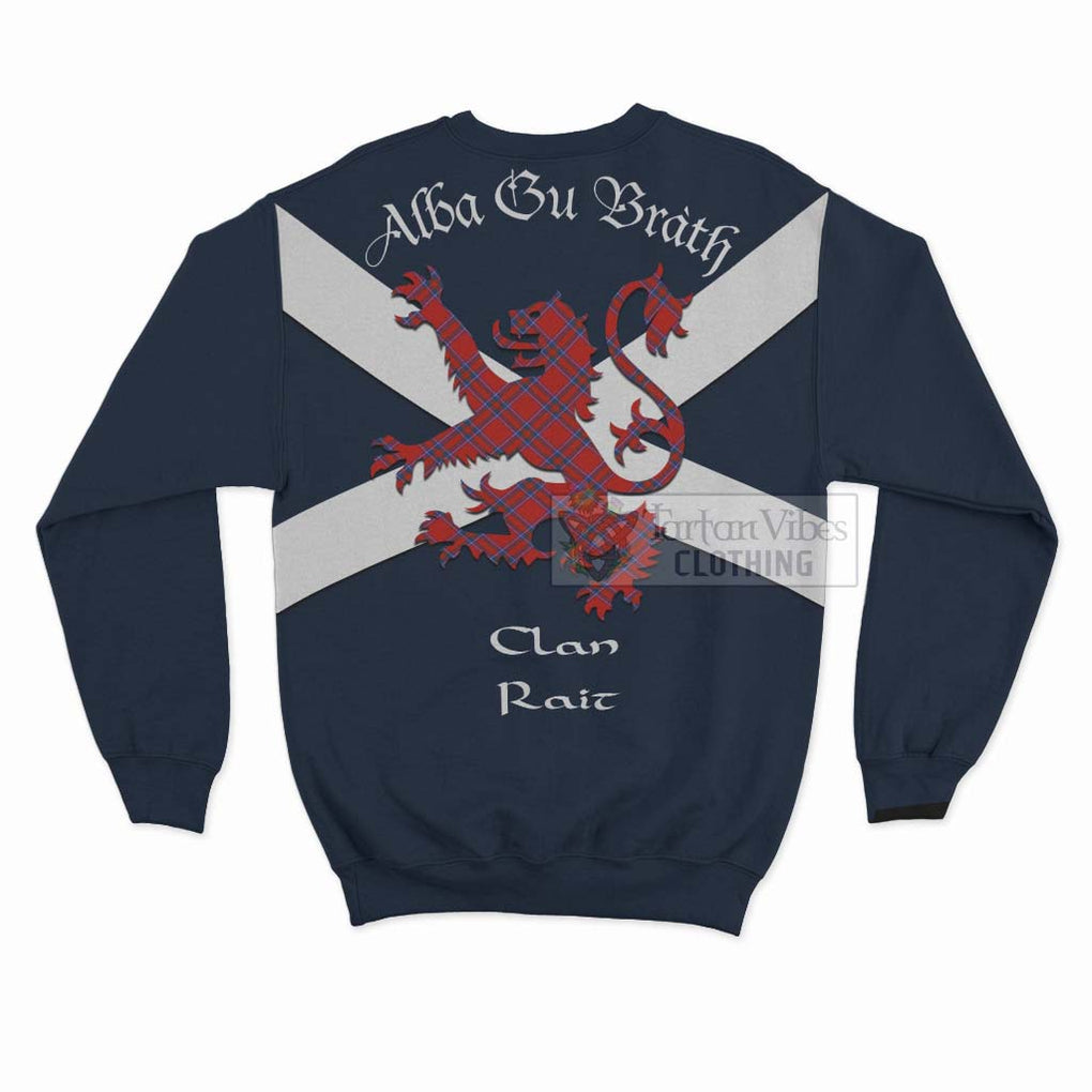 Tartan Vibes Clothing Rait Tartan Lion Rampant Sweatshirt – Proudly Display Your Heritage with Alba Gu Brath and Clan Name