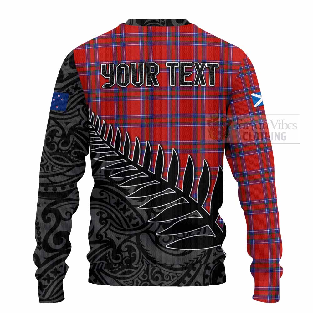 Tartan Vibes Clothing Rait Crest Tartan Knitted Sweater with New Zealand Silver Fern Half Style