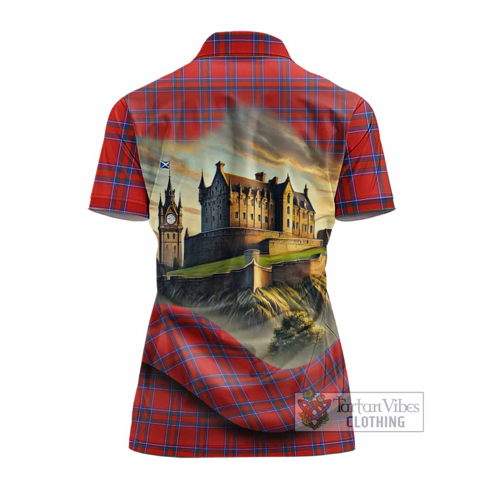Tartan Vibes Clothing Rait Tartan Family Crest Women's Polo Shirt with Scottish Ancient Castle Stype