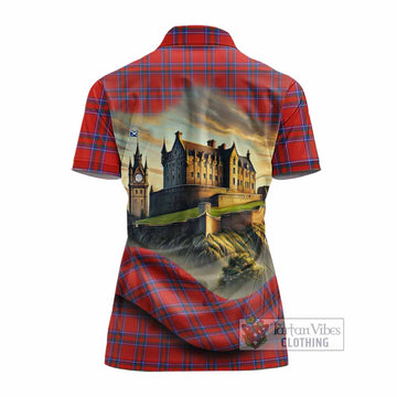 Rait Tartan Family Crest Women's Polo Shirt with Scottish Ancient Castle Style