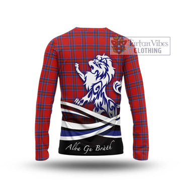 Rait Tartan Long Sleeve T-Shirt with Alba Gu Brath Regal Lion Emblem - Tartanvibesclothing Shop