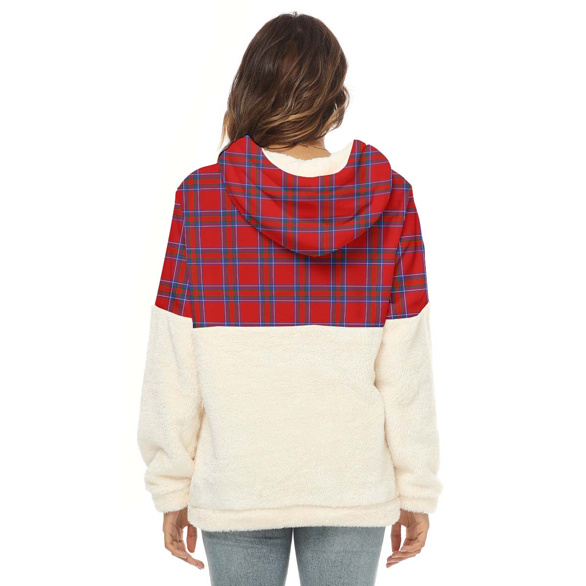 Rait Tartan Women's Borg Fleece Hoodie With Half Zip with Family Crest - Tartan Vibes Clothing
