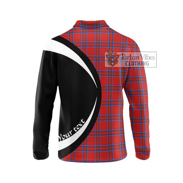 Rait Tartan Long Sleeve Polo Shirt with Family Crest Circle Style - Tartan Vibes Clothing