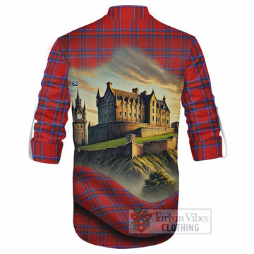 Rait Tartan Family Crest Ghillie Kilt Shirt with Scottish Ancient Castle Style
